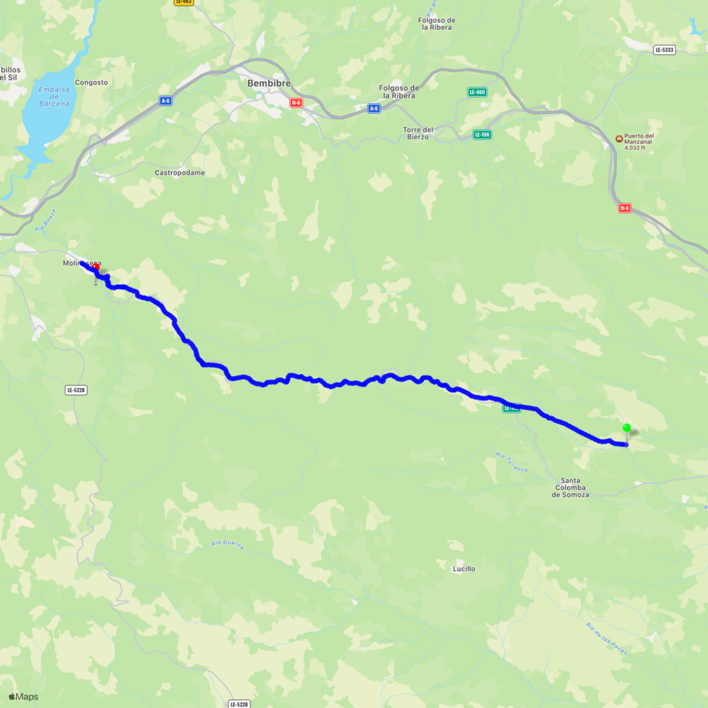 El Ganso to Molinaseca, 21.4 miles.