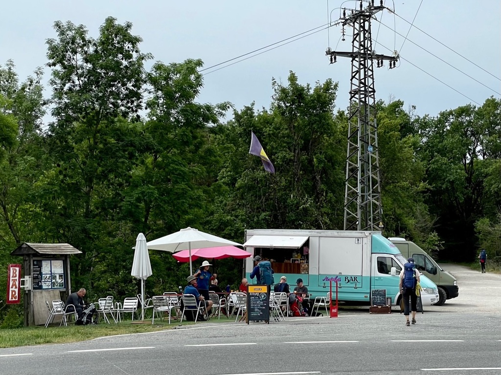 Enterprising individuals sometimes set up trailside businesses to cater to hungry, thirsty pilgrims.