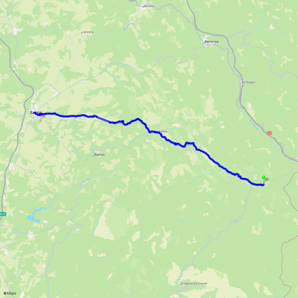 Liñares to Sarria, 23.5 miles.