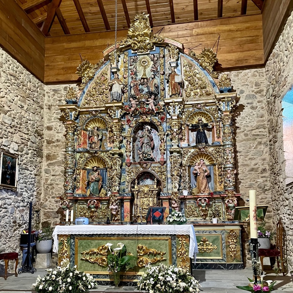 A simple parish church where I stopped to pray for a short time. The volunteer outside was pulling people in with a Spanish word almost every pilgrim knows — sello, the stamp that goes in the pilgrim credential.