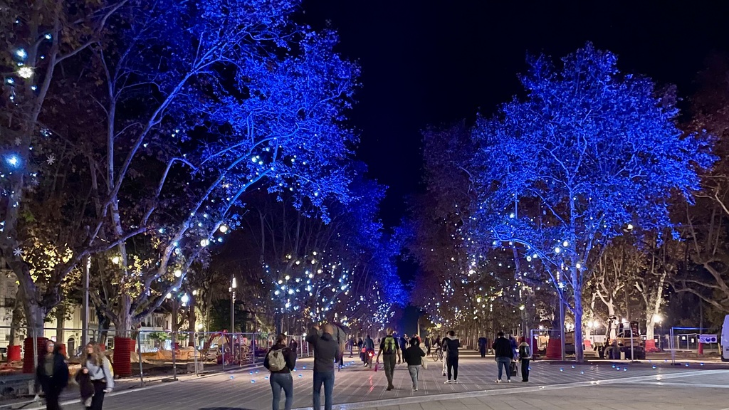 Esplanade Charles de Gaulle in blue.