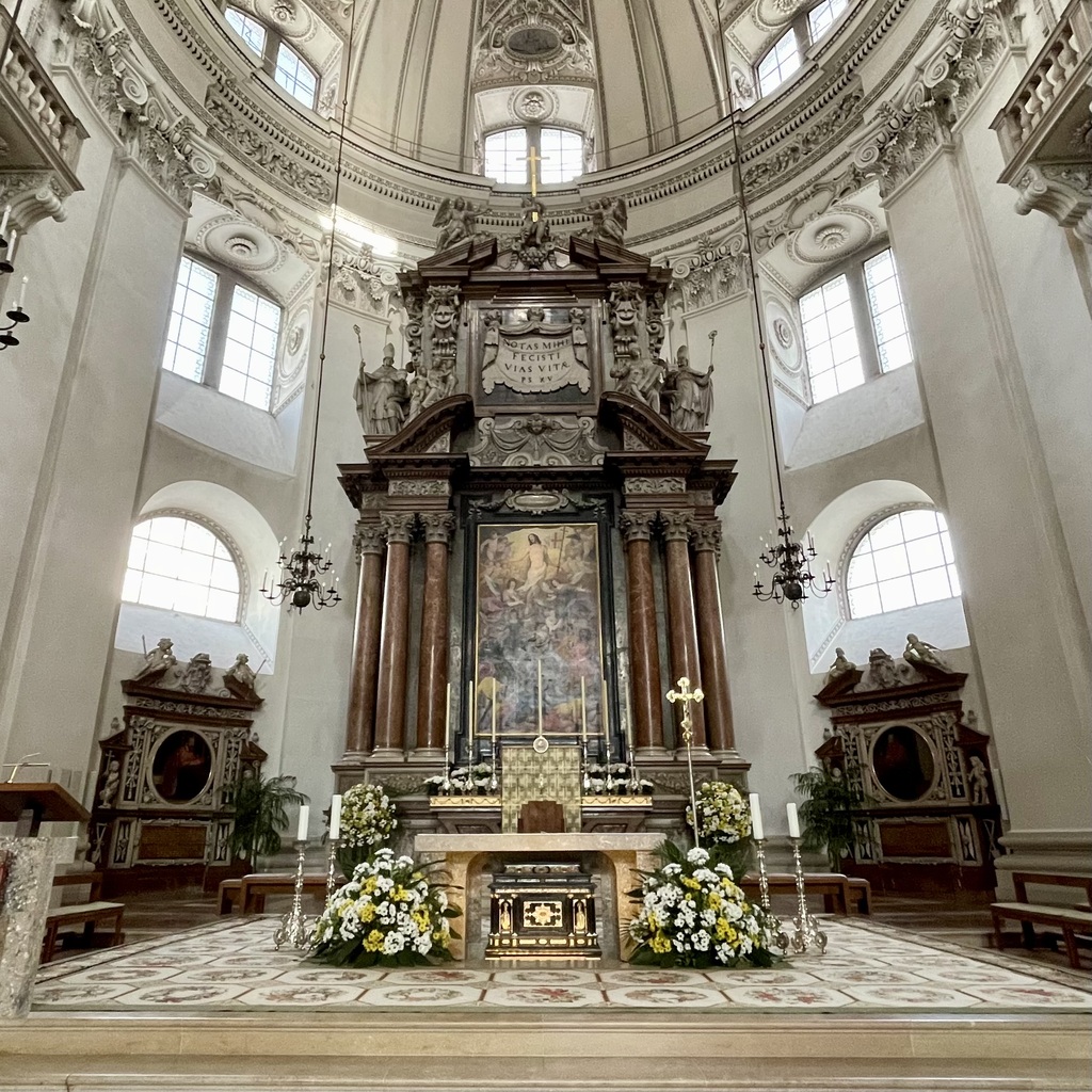 The main altar at the Salzburg Cathedral.