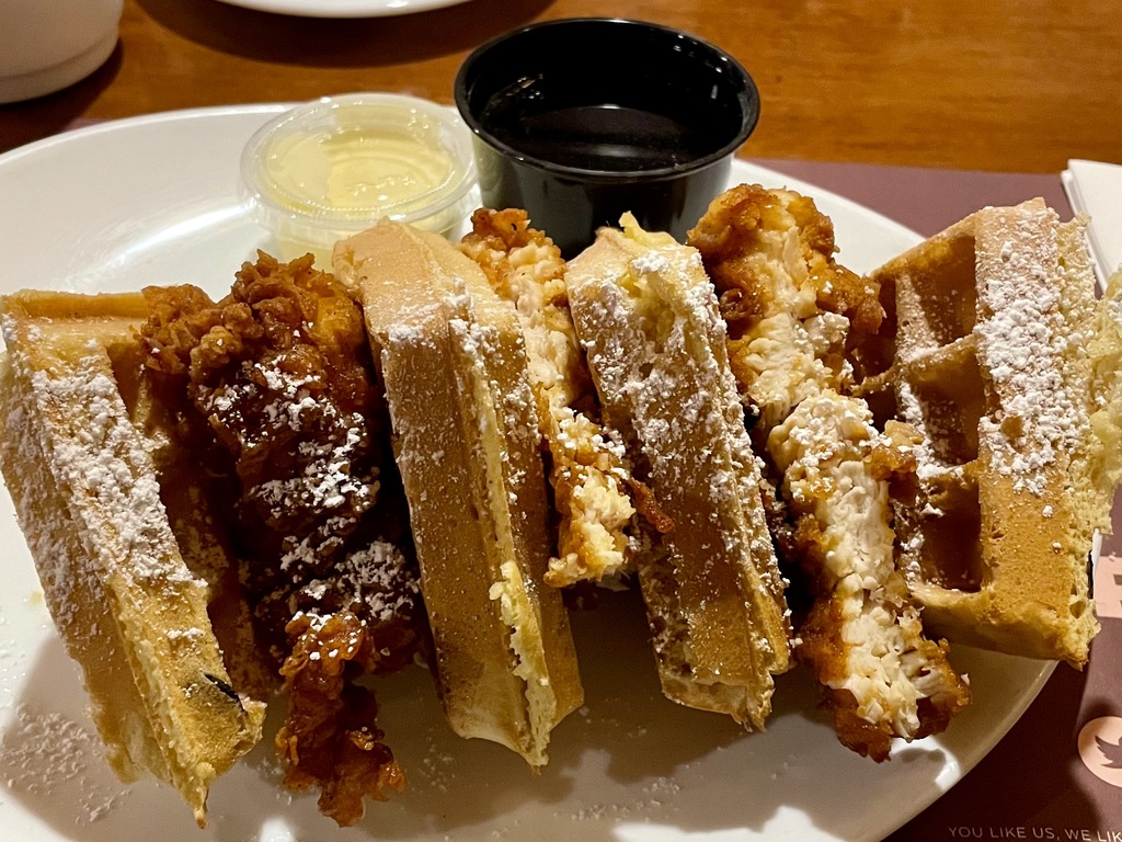 Chicken fried chicken and waffles — yes, that’s what it’s called — at Village Pub at Ellis Island. My only complaint was that the waffle was a little colder than the chicken. Otherwise, it was a perfect breakfast for a day when we planned an early dinner.